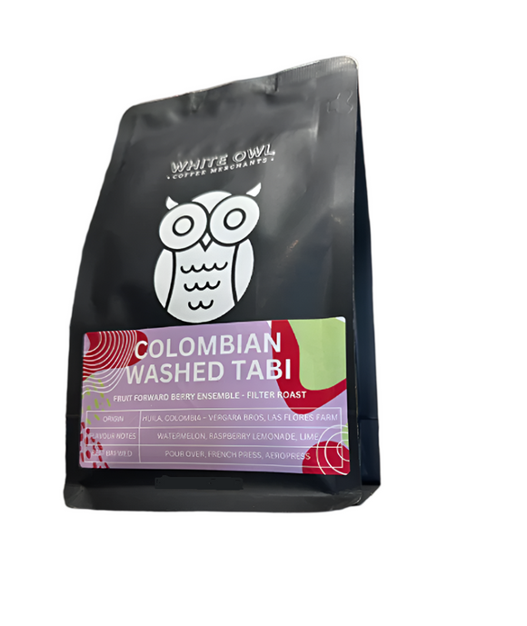 White Owls' - Colombia Tabi washed from Vergara Bros, las Flores Farm.